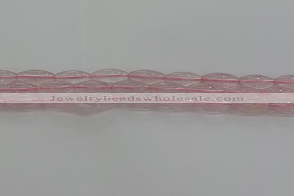 CRQ190 15.5 inches 8*20mm rice natural rose quartz beads