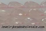 CRQ197 15.5 inches 12*16mm faceted teardrop natural rose quartz beads