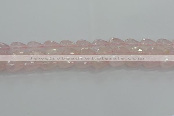 CRQ197 15.5 inches 12*16mm faceted teardrop natural rose quartz beads