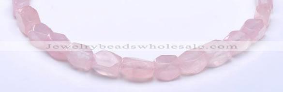 CRQ20 faceted brick shape natural rose quartz beads Wholesale