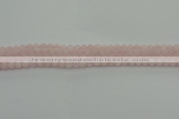 CRQ220 15.5 inches 4mm round matte rose quartz gemstone beads