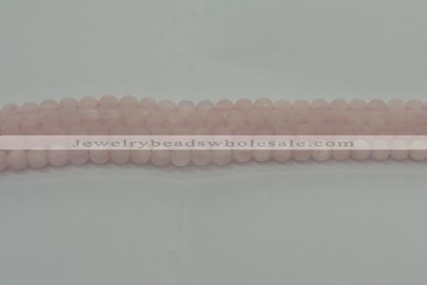 CRQ221 15.5 inches 6mm round matte rose quartz gemstone beads