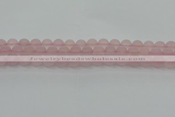 CRQ223 15.5 inches 10mm round matte rose quartz gemstone beads