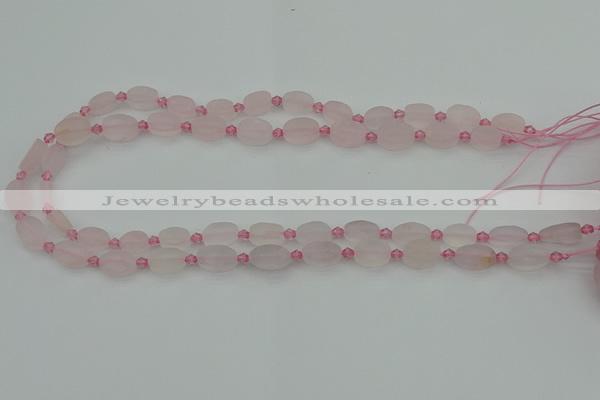 CRQ230 15.5 inches 8*12mm oval rose quartz beads wholesale