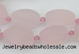 CRQ234 15.5 inches 13*20mm oval rose quartz beads wholesale