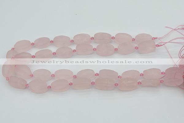 CRQ234 15.5 inches 13*20mm oval rose quartz beads wholesale