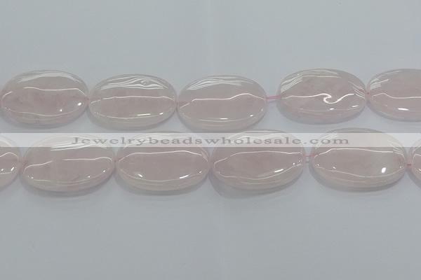 CRQ238 15.5 inches 30*40mm oval rose quartz beads wholesale