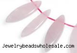 CRQ24 multi sizes flat rice shape rose quartz beads wholesale