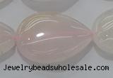 CRQ241 15.5 inches 18*25mm flat teardrop rose quartz beads