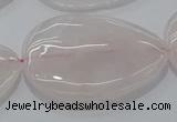 CRQ243 15.5 inches 30*40mm flat teardrop rose quartz beads