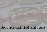 CRQ246 15.5 inches 18*25mm rectangle rose quartz beads wholesale