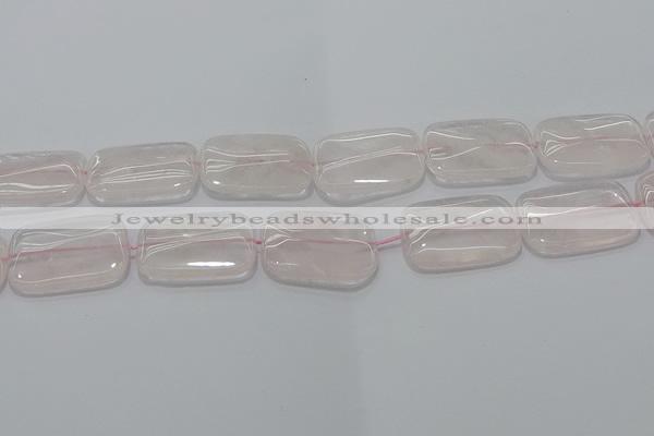 CRQ246 15.5 inches 18*25mm rectangle rose quartz beads wholesale