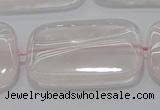 CRQ247 15.5 inches 22*30mm rectangle rose quartz beads wholesale