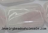 CRQ248 15.5 inches 30*40mm rectangle rose quartz beads wholesale