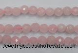 CRQ261 15.5 inches 6mm faceted round rose quartz beads