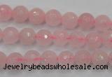 CRQ262 15.5 inches 8mm faceted round rose quartz beads