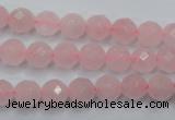 CRQ263 15.5 inches 8mm faceted round rose quartz beads