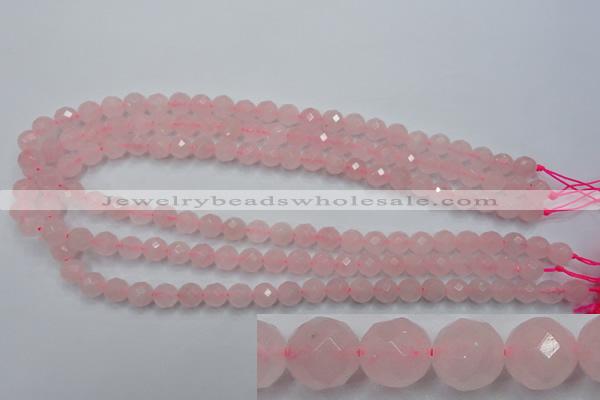 CRQ263 15.5 inches 8mm faceted round rose quartz beads