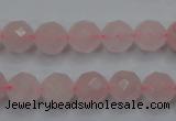 CRQ265 15.5 inches 10mm faceted round rose quartz beads