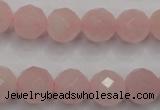 CRQ267 15.5 inches 12mm faceted round rose quartz beads