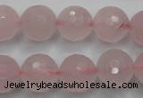 CRQ268 15.5 inches 14mm faceted round rose quartz beads