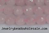 CRQ282 15.5 inches 8mm faceted round rose quartz beads wholesale