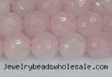 CRQ283 15.5 inches 10mm faceted round rose quartz beads wholesale