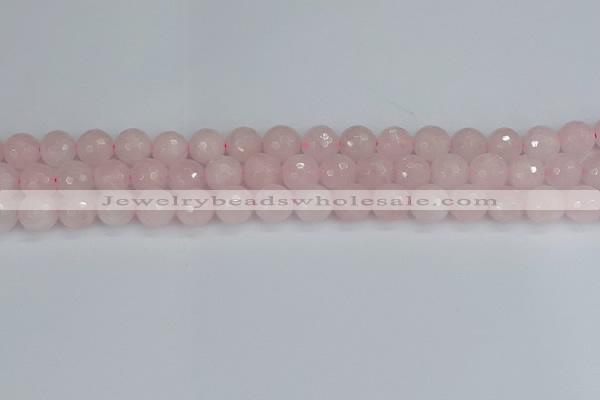 CRQ283 15.5 inches 10mm faceted round rose quartz beads wholesale