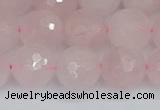 CRQ284 15.5 inches 12mm faceted round rose quartz beads