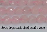 CRQ289 15.5 inches 6mm faceted round rose quartz gemstone beads