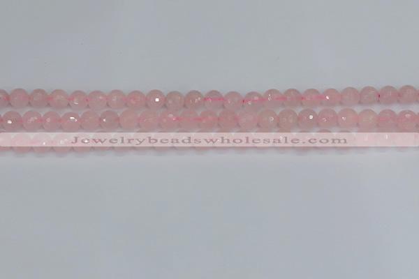 CRQ289 15.5 inches 6mm faceted round rose quartz gemstone beads