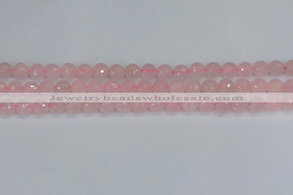 CRQ290 15.5 inches 8mm faceted round rose quartz gemstone beads