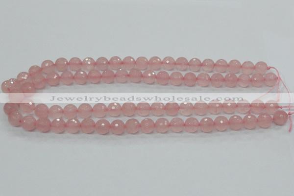 CRQ30 15.5 inches 10mm faceted round natural rose quartz beads