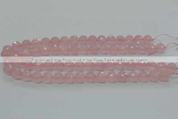 CRQ31 15.5 inches 12mm faceted round natural rose quartz beads