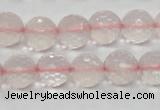 CRQ32 15.5 inches faceted round 12mm natural rose quartz beads