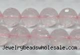 CRQ33 15.5 inches 14mm faceted round natural rose quartz beads