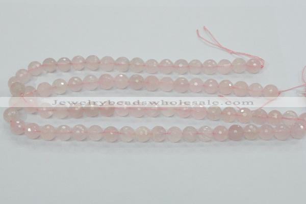 CRQ34 15.5 inches 10mm faceted round natural rose quartz beads