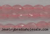 CRQ350 15.5 inches 6*9mm faceted rice rose quartz beads