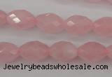 CRQ352 15.5 inches 10*14mm faceted rice rose quartz beads