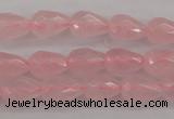 CRQ355 15.5 inches 6*9mm faceted teardrop rose quartz beads