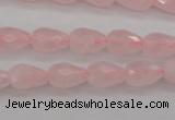 CRQ356 15.5 inches 8*12mm faceted teardrop rose quartz beads