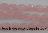 CRQ372 15.5 inches 8*10mm faceted oval rose quartz beads wholesale