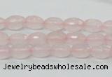 CRQ39 15.5 inches 6*10mm faceted rice natural rose quartz beads