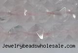 CRQ402 15.5 inches 8mm faceted nuggets rose quartz beads