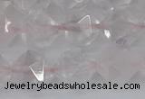 CRQ403 15.5 inches 10mm faceted nuggets rose quartz beads