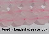 CRQ407 15.5 inches 8mm faceted nuggets matte rose quartz beads