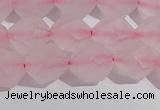 CRQ408 15.5 inches 10mm faceted nuggets matte rose quartz beads