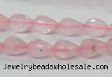 CRQ42 15.5 inches 8*12mm faceted teardrop natural rose quartz beads