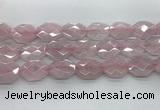 CRQ427 22*28mm - 25*30mm faceted octagonal rose quartz beads