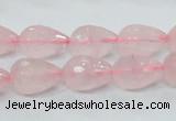 CRQ43 15.5 inches 10*14mm faceted teardrop natural rose quartz beads